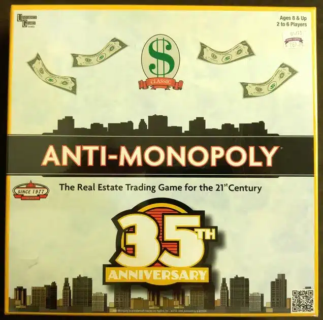 El juego de mesa Anti-Monopoly