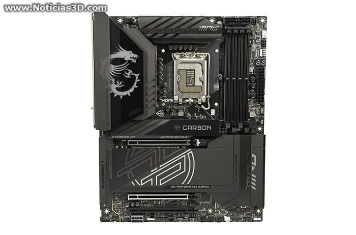 Foto frontal de la MSI MPG Z890 CARBON WIFI